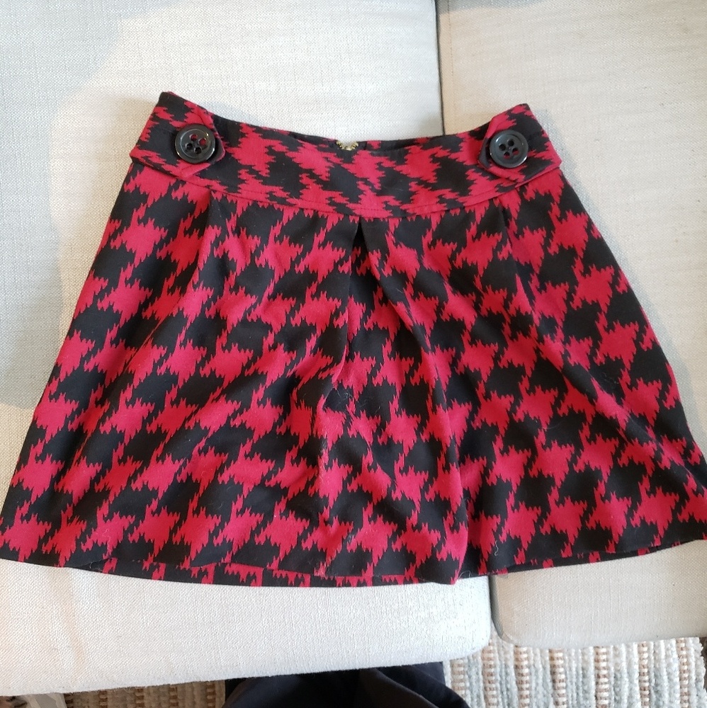 Express Red & Black Plaid Skirt